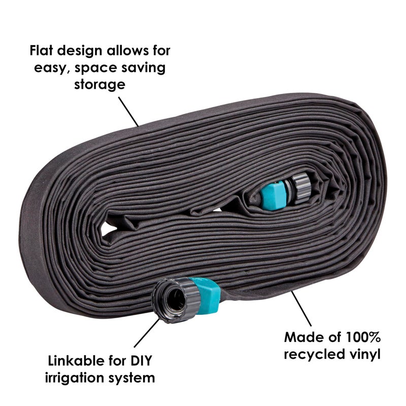 Gilmour 50' Black Flat Weeper Soaker Hose for Garden Beds, Drip Irrigation Outdoor Hose, Flexible Garden Hose for Vegetable Gardens, Flower Beds, Lawns, and Orchards - Image 2